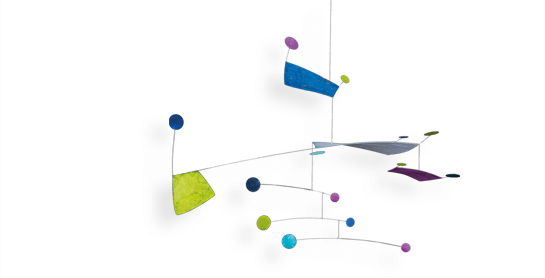 Farbiges Mobilé Shiso (grün, blau, tyrkis) für Erwachsene, Dekoration zum Aufhängen, Handarbeit