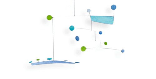 Mobilé Anni (grün, blau, türkis), verspieltes Mobilé für Kinder und Erwachsene