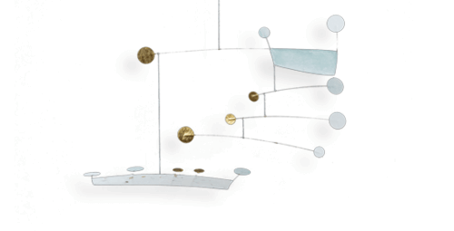 Mobilé Anni - mit Blattvergoldung, Papierkunst aus Japanpapier und Draht