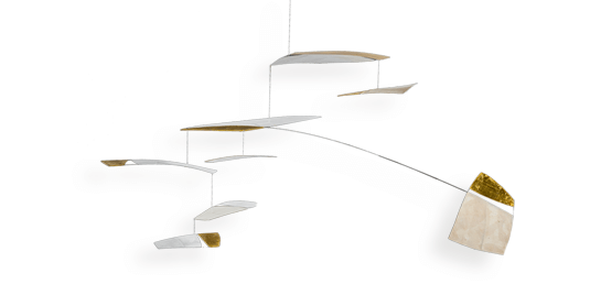 XXL Mobilé Ronja, blattvergoldet, für große Räume, Dekoration für Treppenhäuser und Wohnzimmer