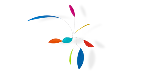 Mobilé – Aki (blattförmig, bunt, seidenglänzend)