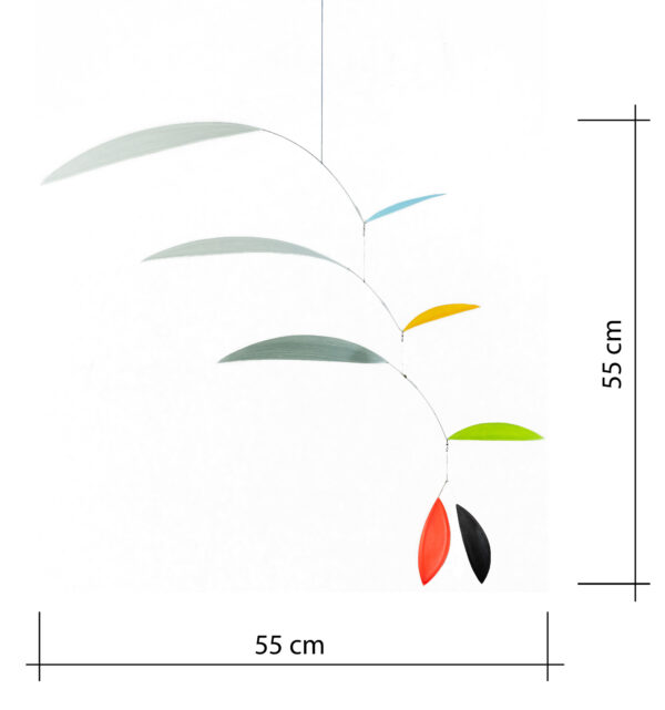 Mobilé – Svipp (blattförmig, grau, farbige Akzente) – Bild 4