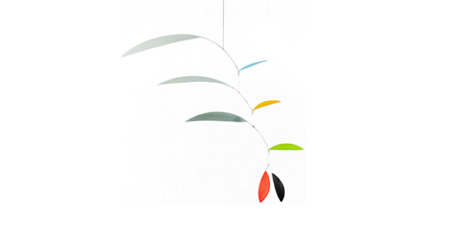 Mobilé Svipp - Leichtes Mobilé, Windspiel aus Papier, Dekoration zum Aufhängen in verschiedenen Grautönen und farbigen Aczenten