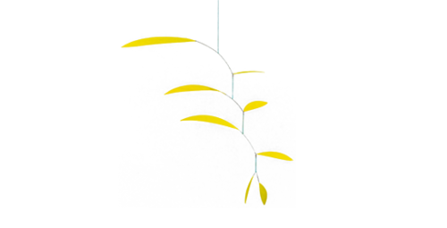 Mobilé Svipp - Leichtes Mobilé, Mobilé aus Papier, Mobilé für Erwachsene in Zitronengelb