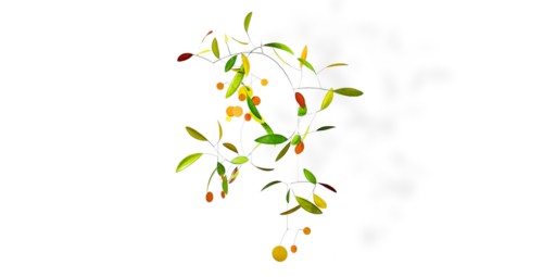 Mobilé – Sine (Raumobjekt grün / orange)