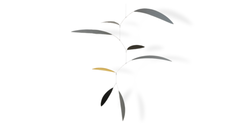 Mobilé Svipp blattförmig, grau, gold