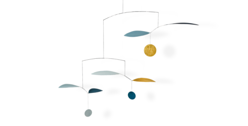 Mobilé – Wipp (grüngrau, meergrün, Gold)