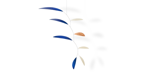 Mobilé Svipp (blattförmig, Blau, weiß, Kupfer, grünstich)